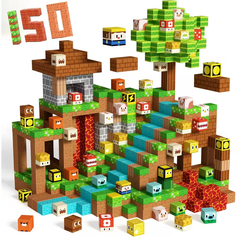 150 Magnetische Blöcke Bauset Spielzeug Bausteine - Dorflandschaft